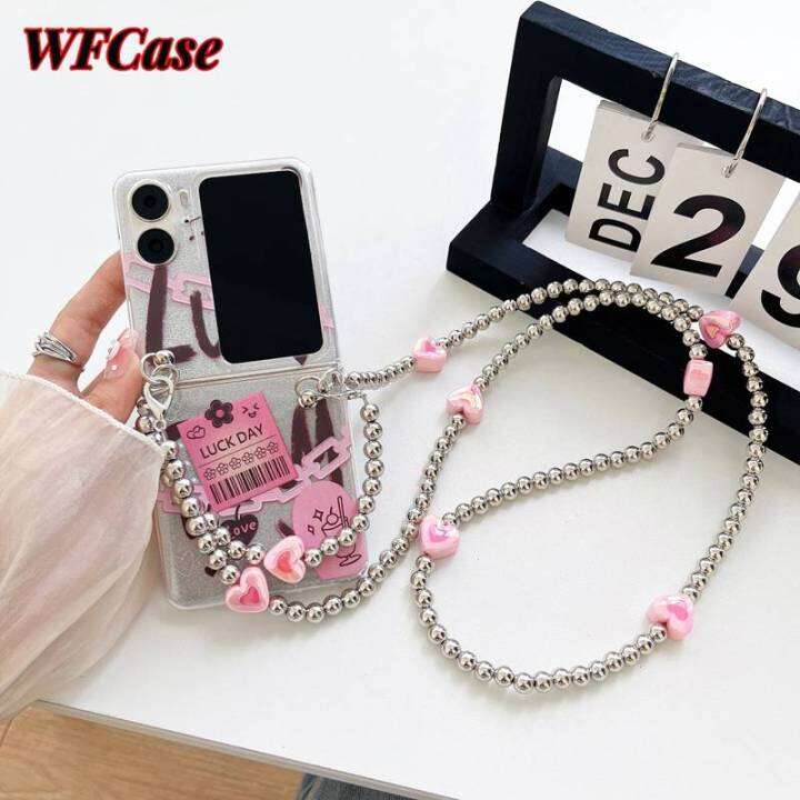 Wfcase เคสสำหรับออปโป้ไฟนด์ N2ฝาพับเคสโทรศัพท์แบบมินิมอลลิสต์ สร้อยข้อมือ ปกป้องกล้องแบบเต็ม 7709