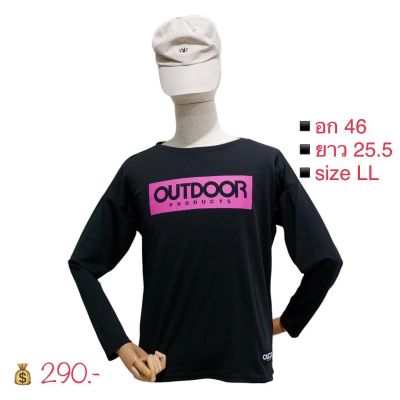 Outdoor เสื้อแขนยาว คอกลม ผ้ากีฬา นิ่มๆ ใส่สบาย ระบายอากาศได้ดี (สีดำ)