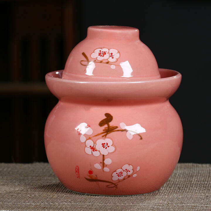 Jingdezhen Kimchi Jar Household Porcelain Sealed Kitchen Storage Jar DoubleLid WaterSealed
