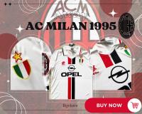 เสื้อฟุตบอลย้อนยุคทีม เอซีมิลาน ปี 1995 RETRO ACMILAN AWAY 1995 (AAA)