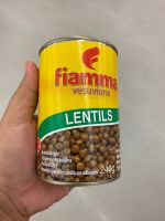 ถั่วเลนทิล ในน้ำเกลือ ตรา ไฟมมา วีสุเวียนา 400g Lentils in Brine Fiamma Vesuviana Brand ถั่วเลนทิลในน้ำเกลือ