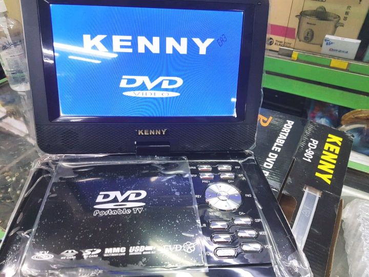 kenny-เครื่องเล่น-dvd-จอ-9-นิ้วแบบพกพา-ปรับหมุนได้-รุ่น-pd-901