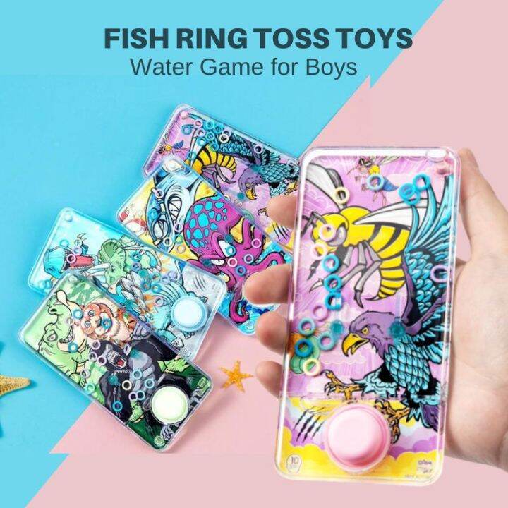 KidsTalk Transparent Funny Water Game Fish Ring Toss Toys for Boys