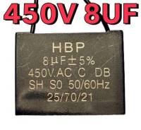 คาปาซิเตอร์ 8uf/450v ใช้ได้ทั้งพัดลม แอร์ ปั้มน้ำ เครื่องซักผ้า