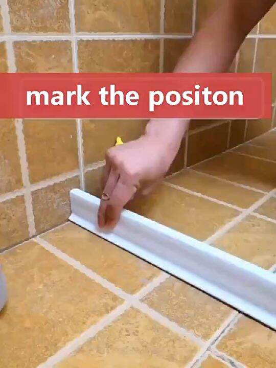 [free glue]50mm High Bendable Shower Door Dam Water Stopper Collapsible ...