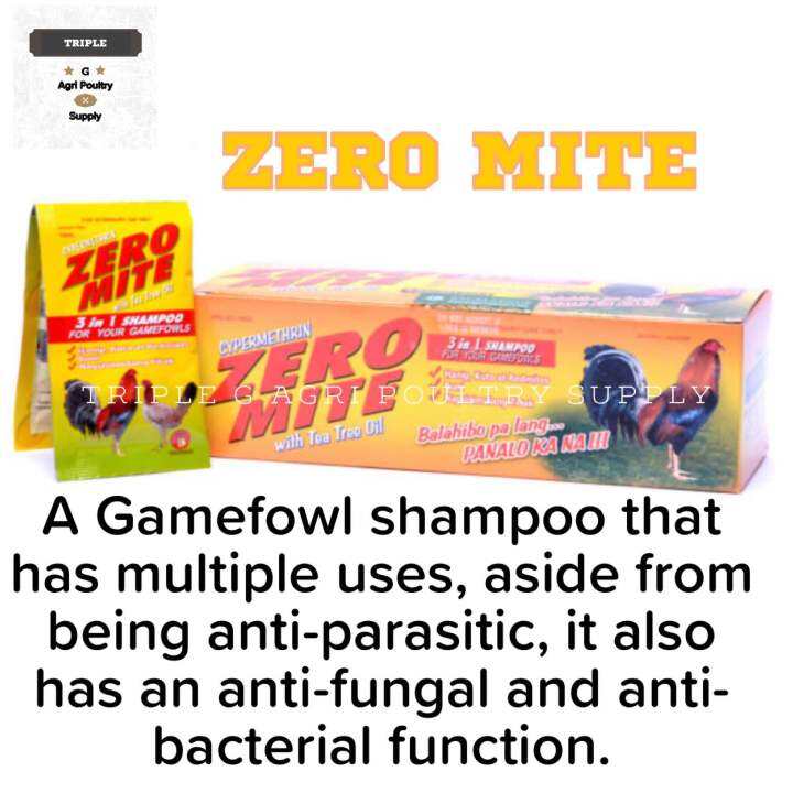 ZERO MITE Shampoo for gamefowl 1 sachet Lazada PH