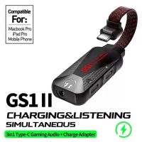 GS1 Mobile Gaming Sound Card Type C to 3.5mm QC Fast Charging 3 in 1 Mobile Phone Game Sound Card with Charger Adapter