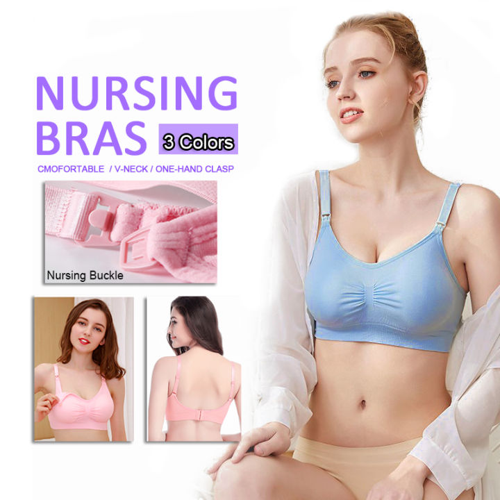Nursing Bras Maternity Breastfeeding Bra Push up Cotton Breathable Seamless  Pregnancy Women Underwear