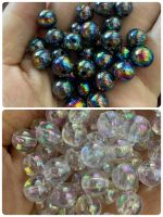 ลูกปัดมุกกลมสีขาวรุ้งDIYสร้อยข้อมือขนาด6มิลเกรดเอ สีสวย(หนัก50กรัม)