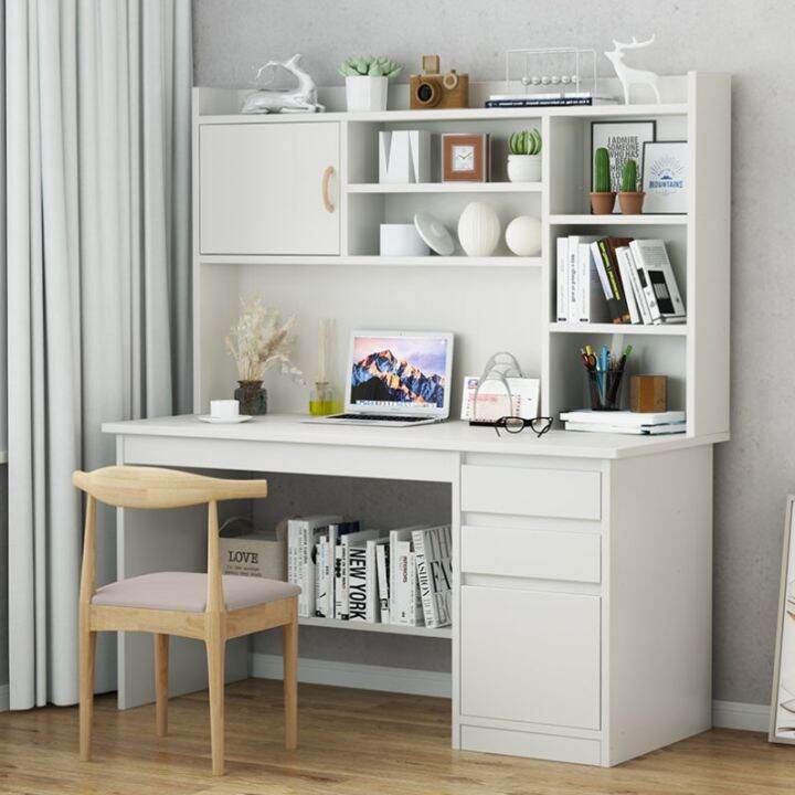 Home Computer Desk Bedroom Bookshelf Desk Student Writing Study Table Dormitory Bedside Desk Set