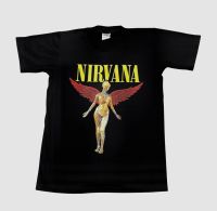 เสื้อยืด NIRVANA สีดำ รูปนางฟ้า  (มีสินค้าพร้อมจัดส่ง)