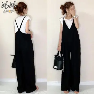 Japanese Women Girls' Cute Jeans Jumpsuit Loose Overalls trousers wide leg  pants