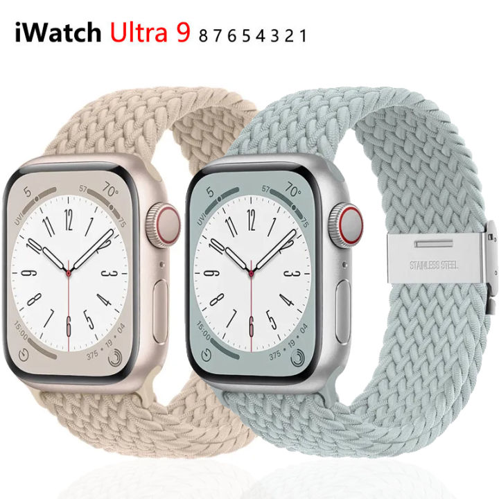 For Apple watch band 44mm 40mm 45mm 49mm 41mm 45 mm correa Braided Solo  Loop bracelet iWatch series 8 9 3 se 5 6 7 Ultra 2 Strap