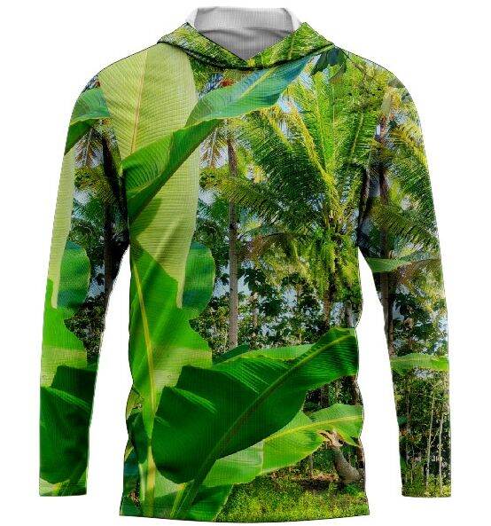 Baju Berburu Lengan Panjang Motif Camo Natural Daun Pisang Daun Kelapa