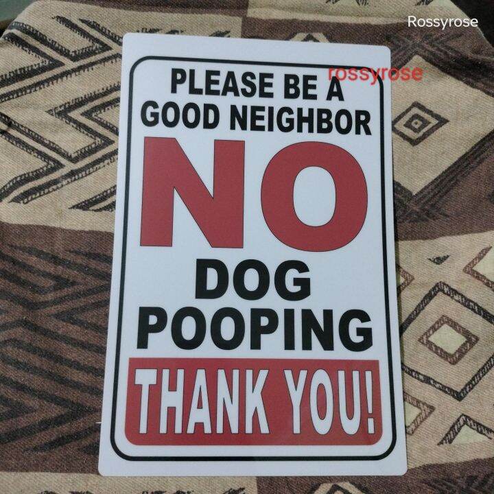 No Dog Pooping PVC Plastic Signage (7.8x11 inches) Lazada PH