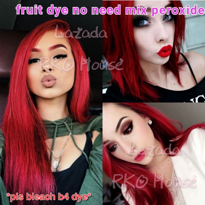 HAIR DYE fire red 火红色染发 30ML(Repack) red hair dye 红色头发 red apple dye hair  light red dye/ fruity dye shampoo mask | Lazada