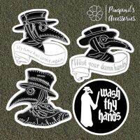 ʕ •ᴥ•ʔ ✿ พร้อมส่ง : เข็มกลัดเซ็ทอีกาดำ หมอกาฬโรค | Black Crow Doctor Plague Enamel Brooch Pin Set.