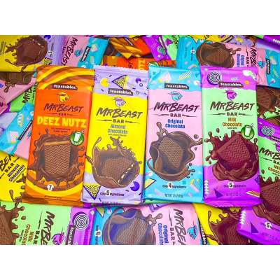 🍫พร้อมส่ง🍫 นำเข้า🇺🇸ช๊อคโกแลตสุดฮิตจากยูทูบเบอร์ชื่อดัง Feastables MrBeast Chocolate Bar - 2.1 oz/60 g