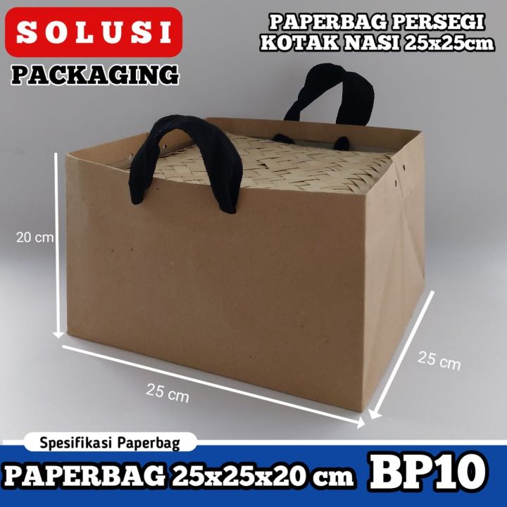 ISI 12 BIJI Paper Bag Murah 25x25x20 BP10 Kotak Nasi Bento Berkat ...