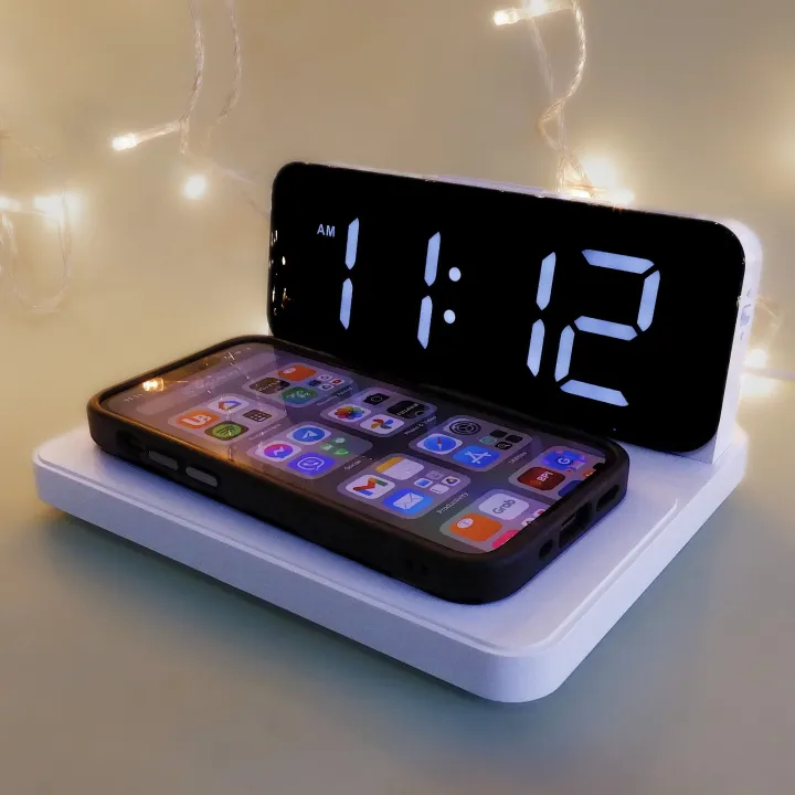 WG· PowerTime — Alarm Clock, Qi Wireless Charger, Bright Display by
