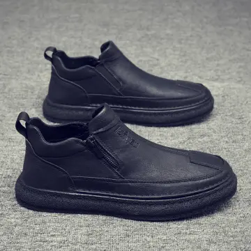 Mens all black on sale non slip shoes