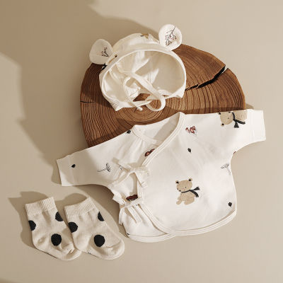 เสื้อผ้าทารกแรกเกิดทารกแรกเกิดทารกแรกเกิด0-3เดือนเสื้อผ้าทารกแรกเกิดแขนยาวเสื้อทารกแรกเกิดสี่ฤดูผ้าฝ้ายแท้ A