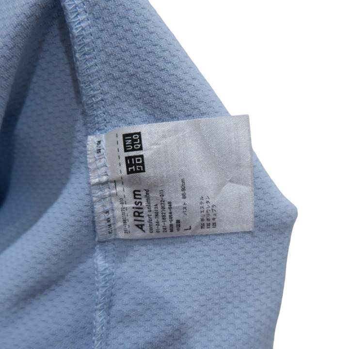uniqlo-เสื้อแขนยาว-เสื้อกันแดด-รุ่น-uv-cut-airism-กัน-uvทันทีที่สวมใส่-สีฟ้า