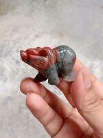 Blood stone | บลัดสโตน #CS7
หินเลือด แกะสลักคุณหมี สูง 2.7 cm หินธรรมชาติ หินสะสม