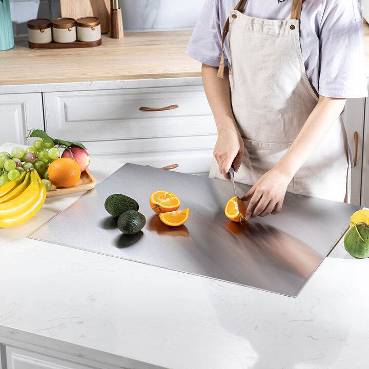 Stainless Steel Cutting Board with Lip Kitchen Counter Countertop