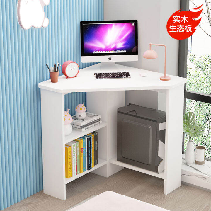 Small Apartment Desk Solid Wood Triangle Study Desk Corner Corner