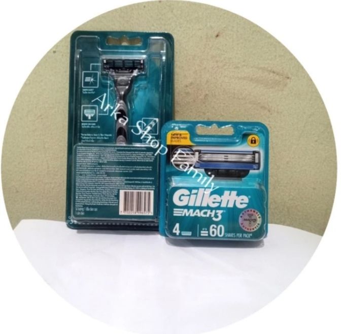 Gillette Mach 3 Paket Handle Gagang Refill Isi 4 Pisau Cukur Lazada