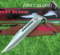 อุปกรณ์เดินป่าแบบพกพาเดินป่าด้ามไม้ใบเลสซองหนังเดินป่า/FIRST BLOOD: RAMBO-3:ขนาด(42cm)  อุปกรณ์เดินป่าแบบพกพาเดินป่าด้ามไม้ใบเลสซองหนังเดินป่าแบบพกพา