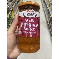 ซอสโบล็อคเนส สำหรับ ราดพาสต้า สูตรมังสวิรัติ ตรา แซคล่า 350 G. Vegan Bolognese Sauce With Pea Protein ( Sacla Brand )