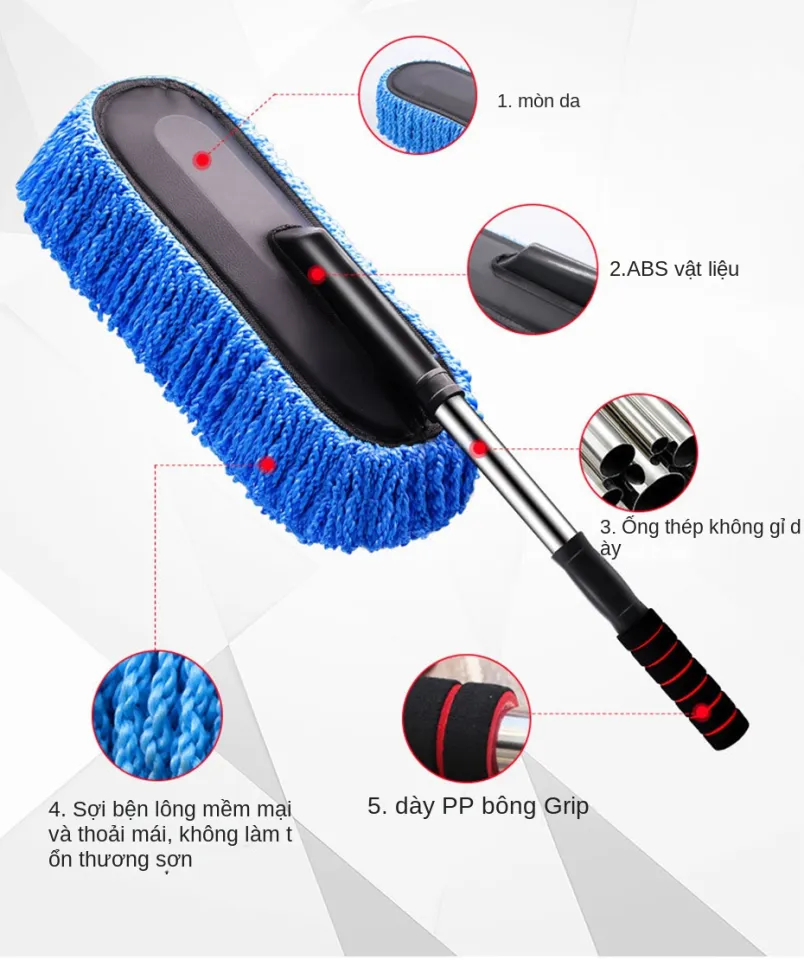 Car Duster Exterior with Extendable Handle Scratch Free Car Interior  Cleaning Supplies Microfiber Duster Removes Brush Tuck SUV - AliExpress