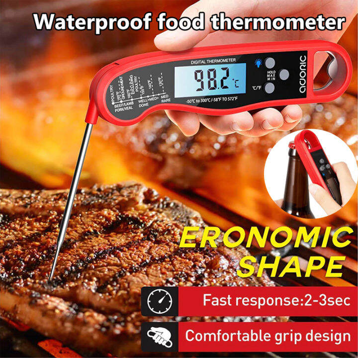 Waterproof Kitchen Meat Thermometer Foldable Digital Instant Read Food