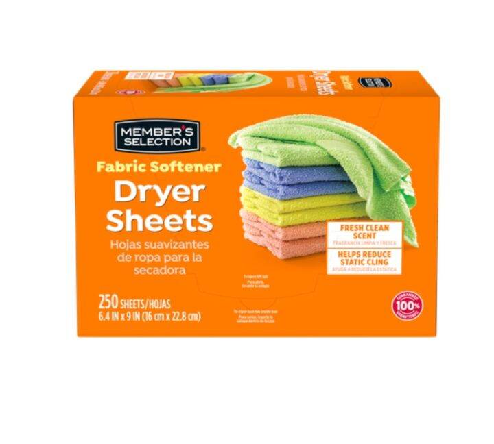 Member's Selection Fabric Softener Dryer Sheets 250 Sheets | Lazada PH