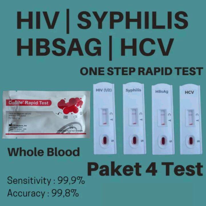 ONSITE HIV SYPHILIS HBSAG HCV 4 TEST AKURAT DAN TERPERCAYA Lazada