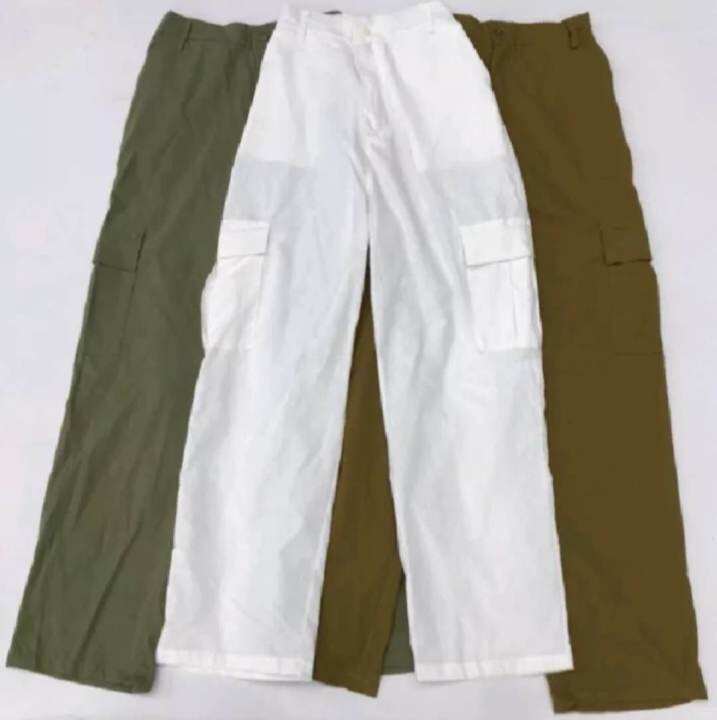 HIGHWAIST LINEN CARGO PANTS Lazada PH