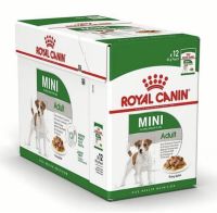 Royal Canin Mini Adult pouch [ยกกล่อง 12 ซอง] อาหารเปียกสุนัขโต ขนาดเล็ก อายุ 10 เดือน–12 ปี กล่อง 85 กรัม