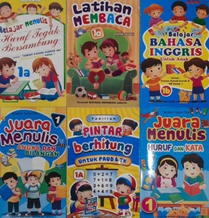 PAKET LENGKAP ISI 6 BUKU - BUKU ANAK TK PAUD EDUKASI BELAJAR - BUKU ...