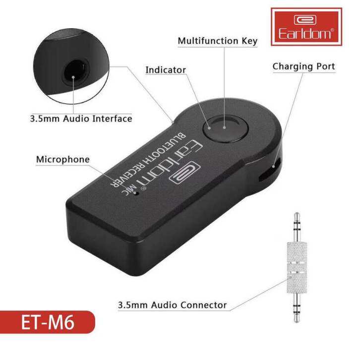 earldom-et-m6-car-bluetooth-อุปกรณ์รับสัญญาณบลูทูธ-bluetoothreceiver-aux-3-5มิลลิเมตรรับเสียงเพลงสเตอริโอ