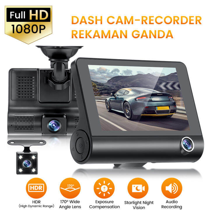 front rear and inside dash cam