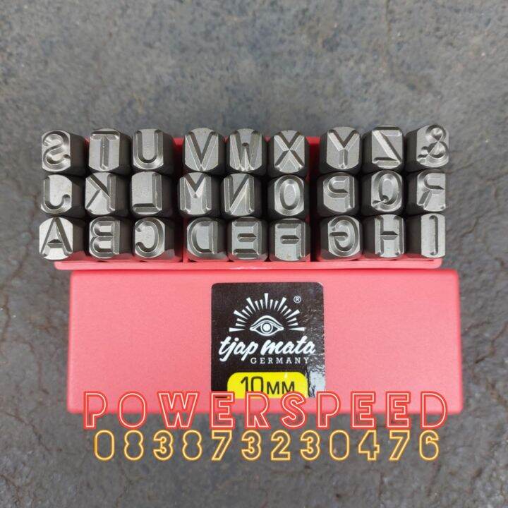 mata ketok huruf a z dan angka 10 mm orginal tjap mata germany | Lazada ...