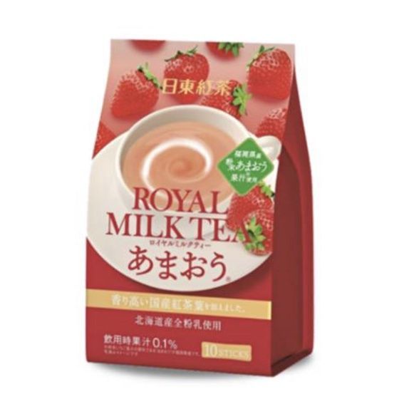 พร้อมส่งชานม​สตอเบอรี่​ Royal​ milk​ tea​ ขนาด10ซอง​ นำเข้าจาก​ญี่ปุ่น​