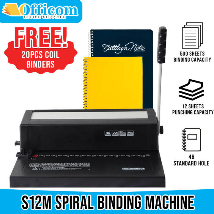 S12M Spiral Binding Machine A4 Size Heavy Duty Binder with GIFT