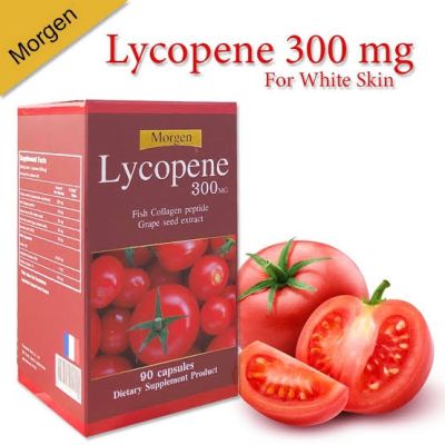 Lycopene 300 mg มะเขือเทศสกัดแบบเข้มข้น เน้นผิว ขนาด 90 เม็ด สินค้าขายดี Exp.31/03/2026