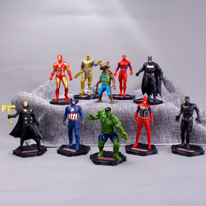 Bộ 10 nhân vật siêu anh hùng Avengers Marvel, Spider-man, Hulk, Batman, Thor,  Thanos 