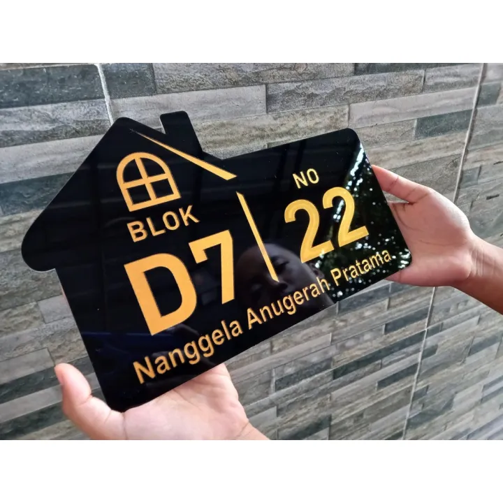 PAPAN NOMOR RUMAH 28X18 / BAHAN ACRYLIC / LASER CUTTING CASTOM PLAT ...