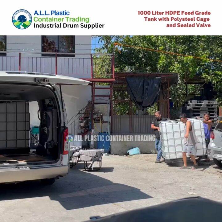1000 Liter HDPE Food Grade Tank with Polysteel Cage and Sealed Valve