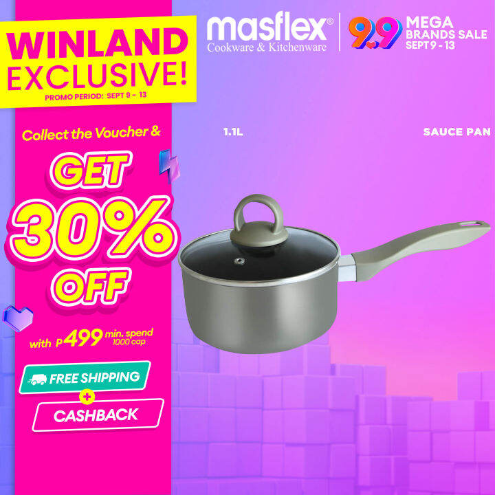 Masflex by Winland Platinum Series 1.1L Non Stick Sauce Pan w/ Lid Induction Ready Suitable